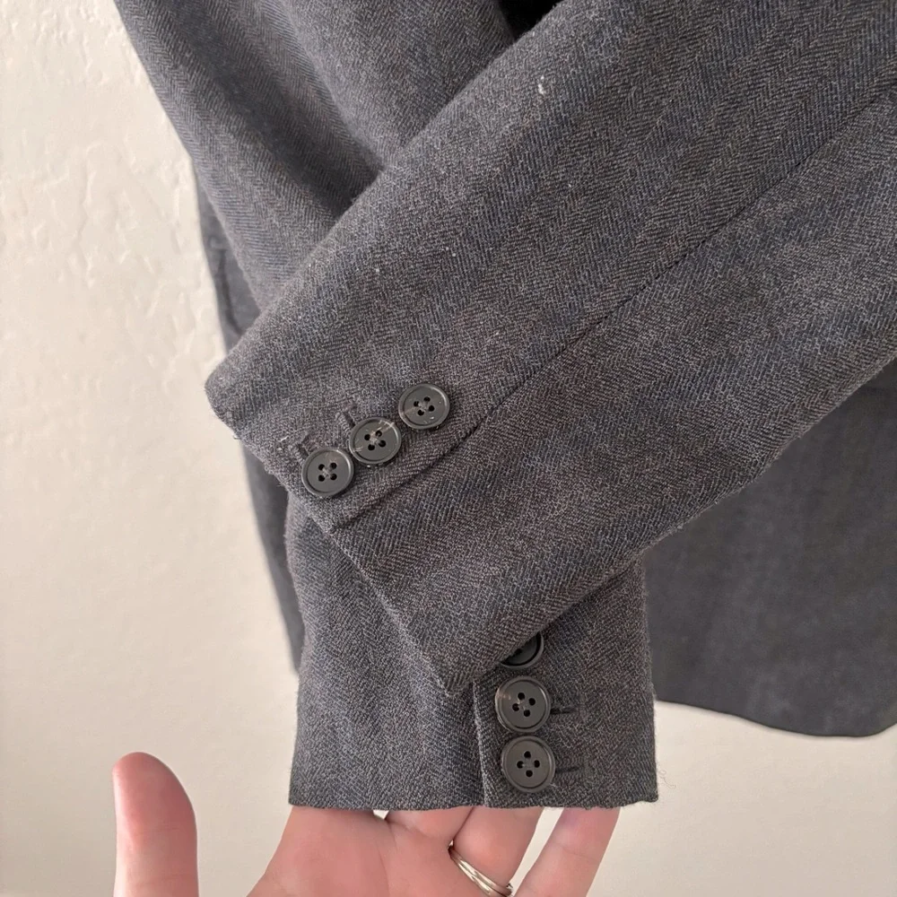 AllSaints Spitalfield Wool Men's‎ Harvard Coat Charcoal Blazer Overcoat Size 40